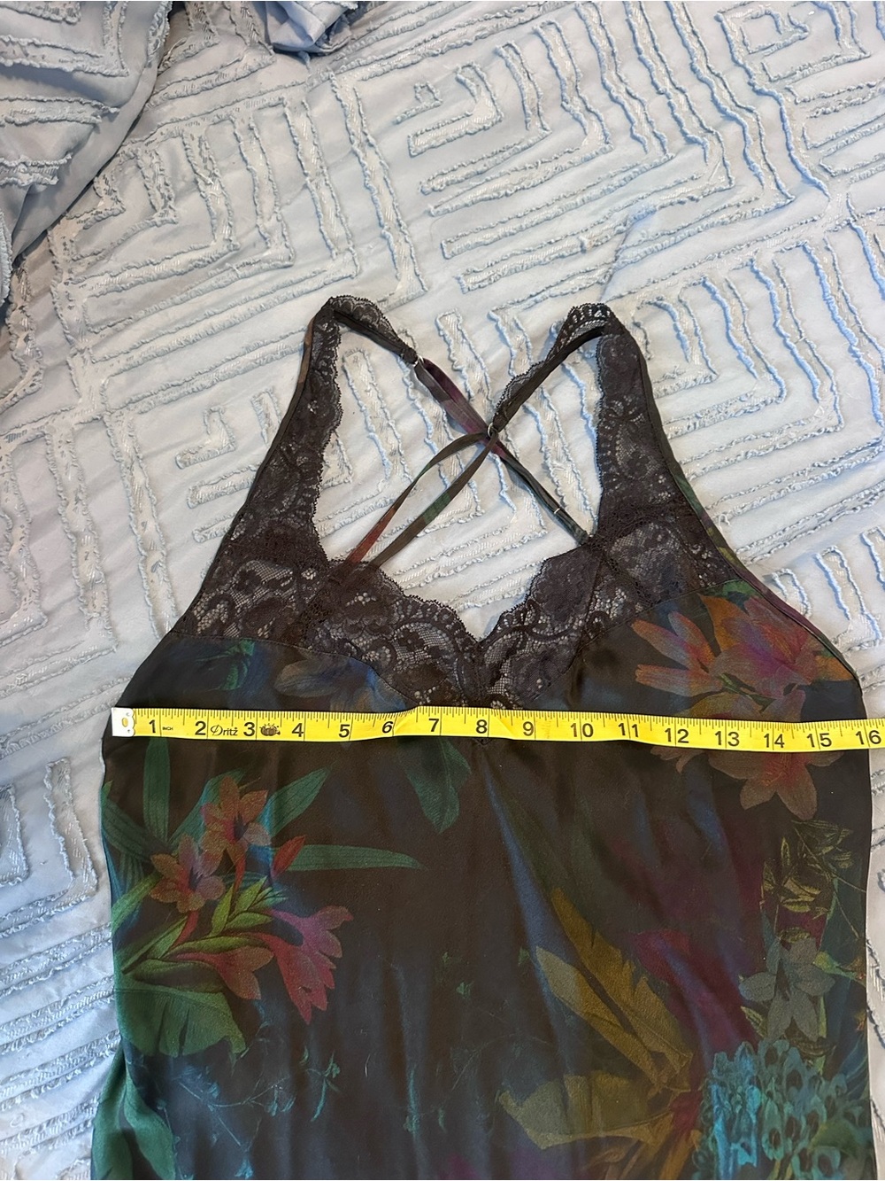 intimissimi Black Floral Lace-Trim Slip Dress purchased in Spain, worn once - Picture 5 of 9